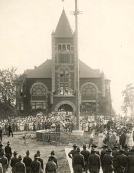 Flagpole raising ceremony