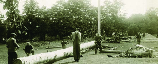 Flagpole raising ceremony