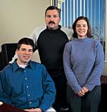 Len Faucher, Jesse Devitte, and Rebecca Nealis of the UNH WSBE Corporate Roundtable