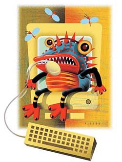 Illustration of a computer virus