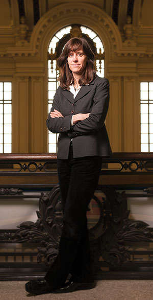 Dawn Zimmer '90 in the Lackawanna Station, Hoboken, N.J.